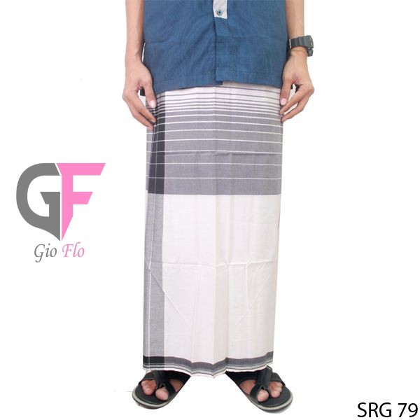 GIOFLO Sarung Muslim Cowok White Black / SRG 79