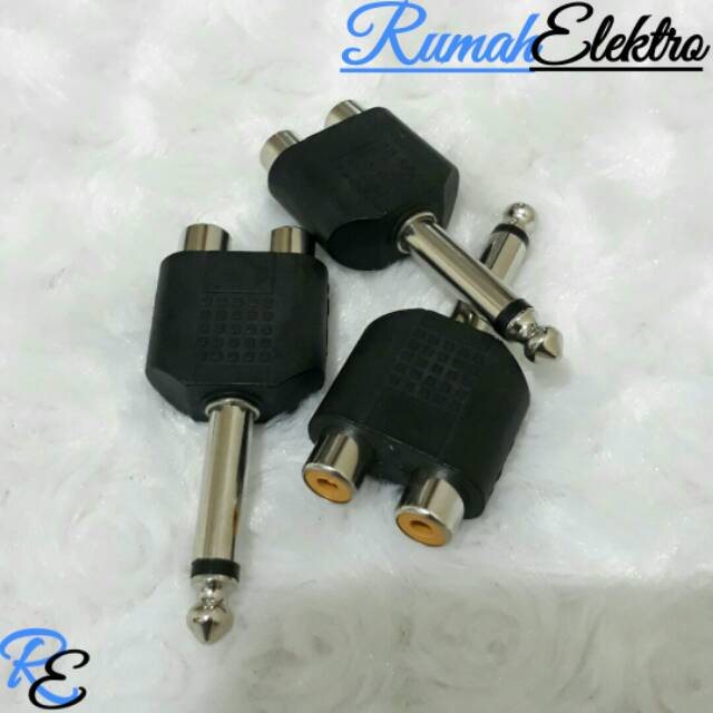 Jack Mic Toa Mono to Dua RCA
