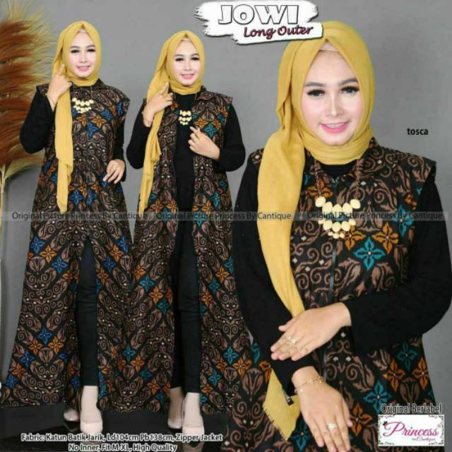 Best Seller LONG CARDI BATIK MOTIF ULIR COKLAT BATIK