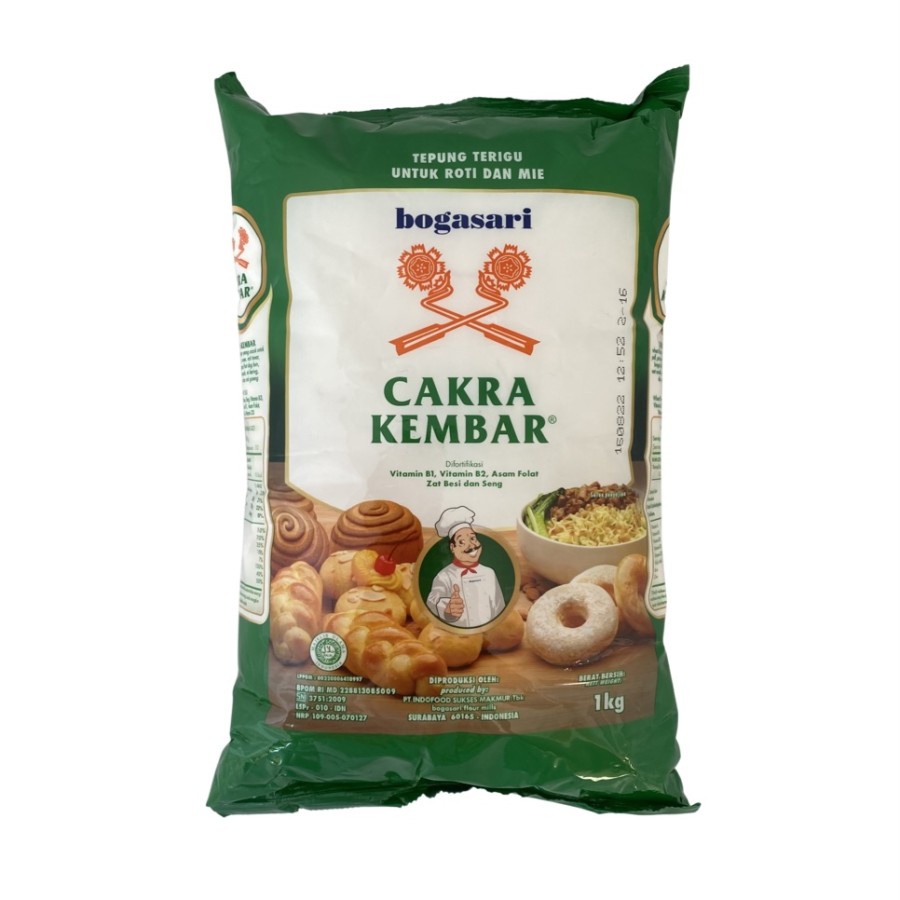 

Bogasari Cakra Kembar / Tepung Terigu Protein Tinggi - 1KG