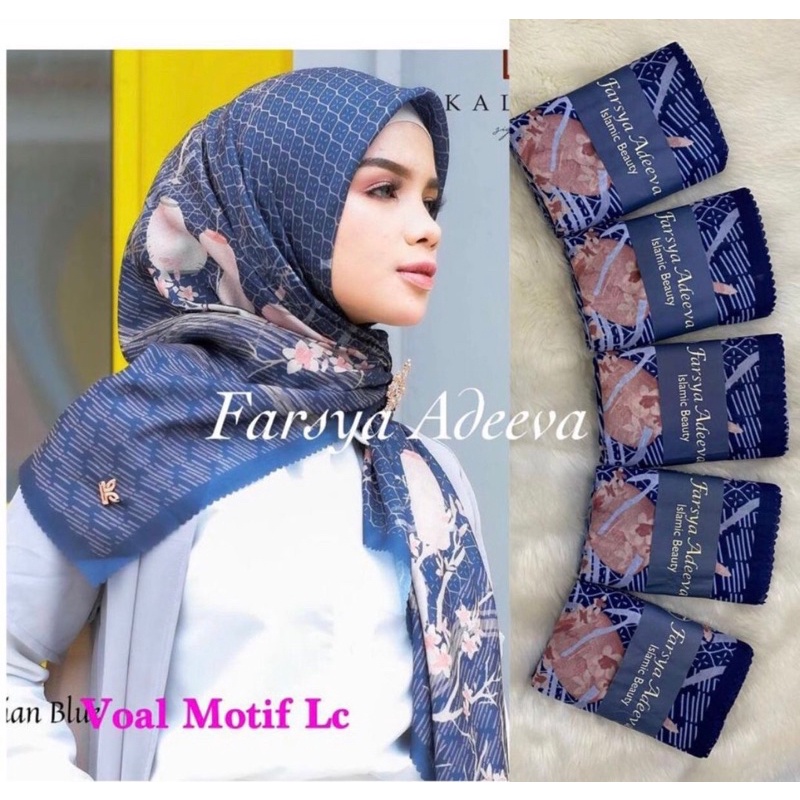 Jilbab Adeeva Denay Motif Koran Segiempat Voal Premium 30+ Motif-Motif 16