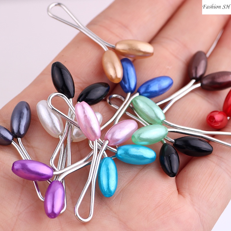 6pcs Pin bros Mutiara sharp Warna Campur Untuk Hijab M20021-6PCS