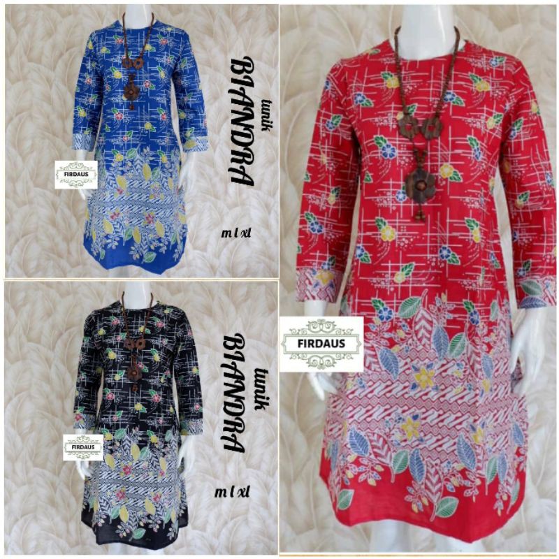 Tunik Biandra Dress Batik Cantik Muslim Modern Etnik Bisa buat Seragaman Kerja Pergi