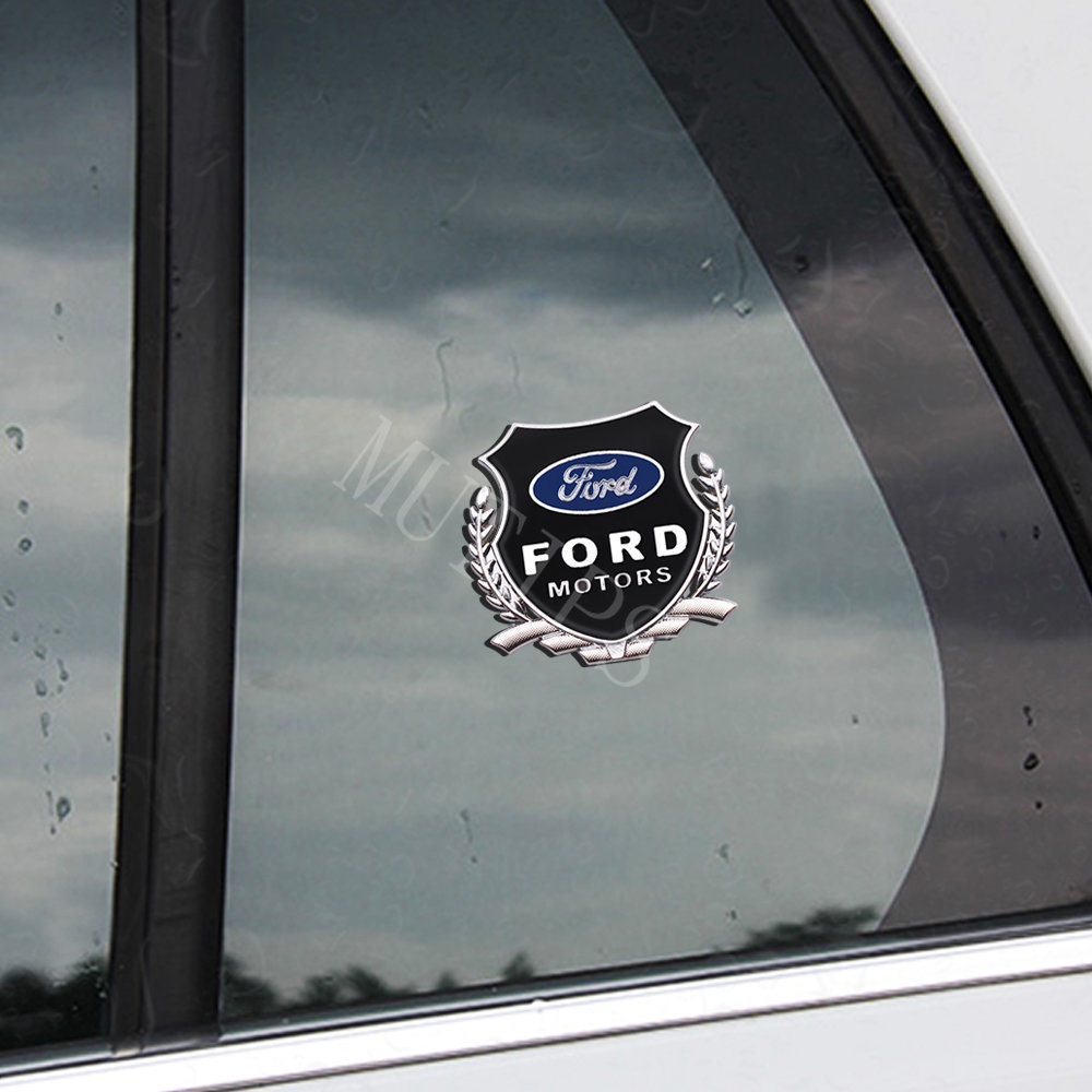 2pcs Stiker Logo 3D Bahan Metal Untuk Mobil Ford Focus Everest Mustang Fiesta Ranger