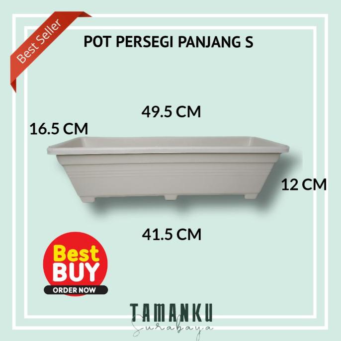 Pot Panjang Plastik Putih/Hitam Ukuran - M