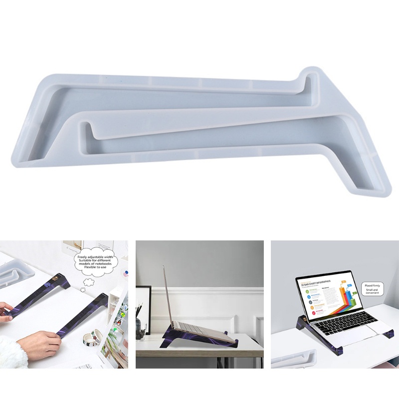 SIY  Laptop Stand Epoxy Resin Mold Notebook Computer Bracket Silicone Mould DIY Crafts Casting Tools