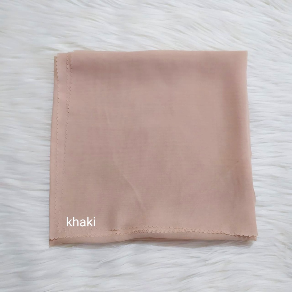 Bella Square Jumbo Syari 130x130 Lasercut / bella syar'i/ segiempat jumbo/ Jilbab LC-khaki