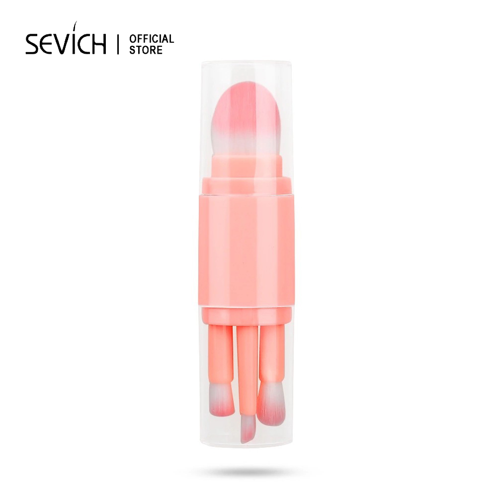 SEVICH Makeup Brush Double-head Retractable Portable Four-in-one Combo Set