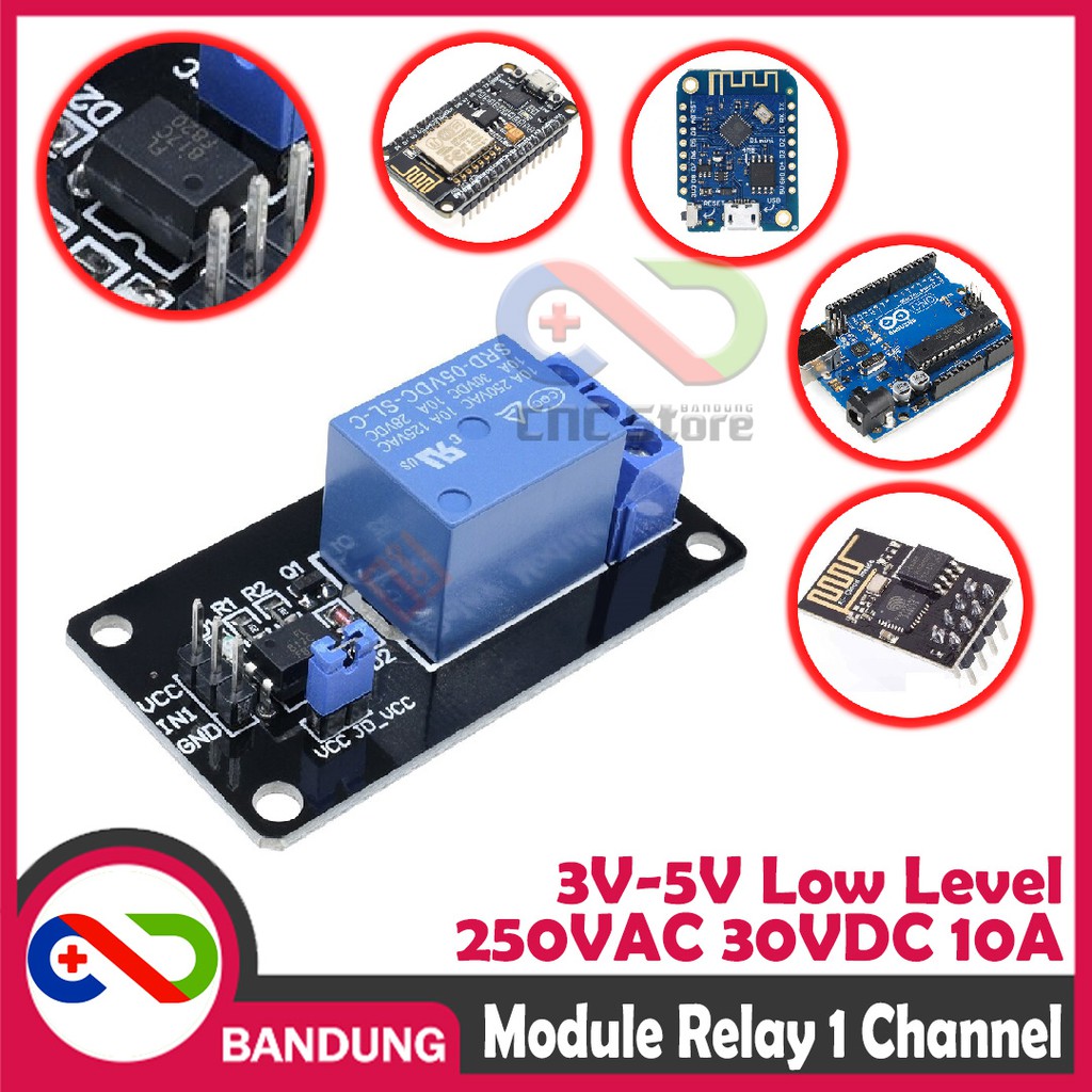 RELAY 1 CHANNEL RELAY 5V WITH OPTOCOUPLER PROTECTION FOR ARDUINO NODEMCU HIGH QUALITY