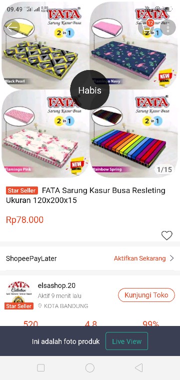 Fata Sarung Kasur Busa Resleting Ukuran 120x200x15