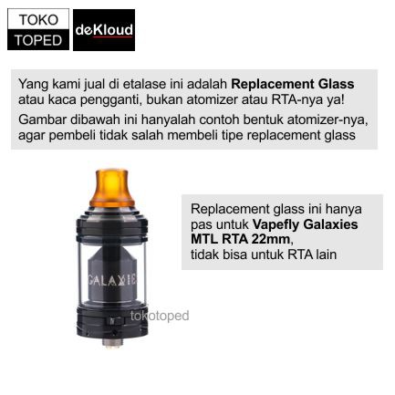 koleksi tabung bahan kaca GALAXIES MTL RTA warna glass bening