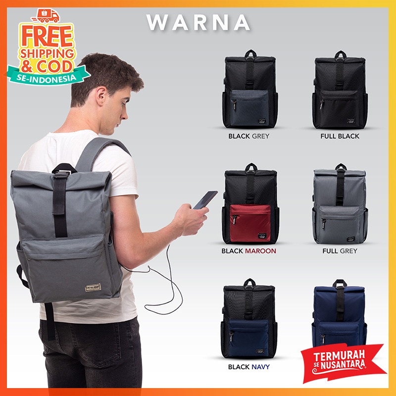 [BISA COD] Tas Ransel USB Backpack Laptop Unisex Pria Wanita Anti air Tas Travel Daypack Outdoor