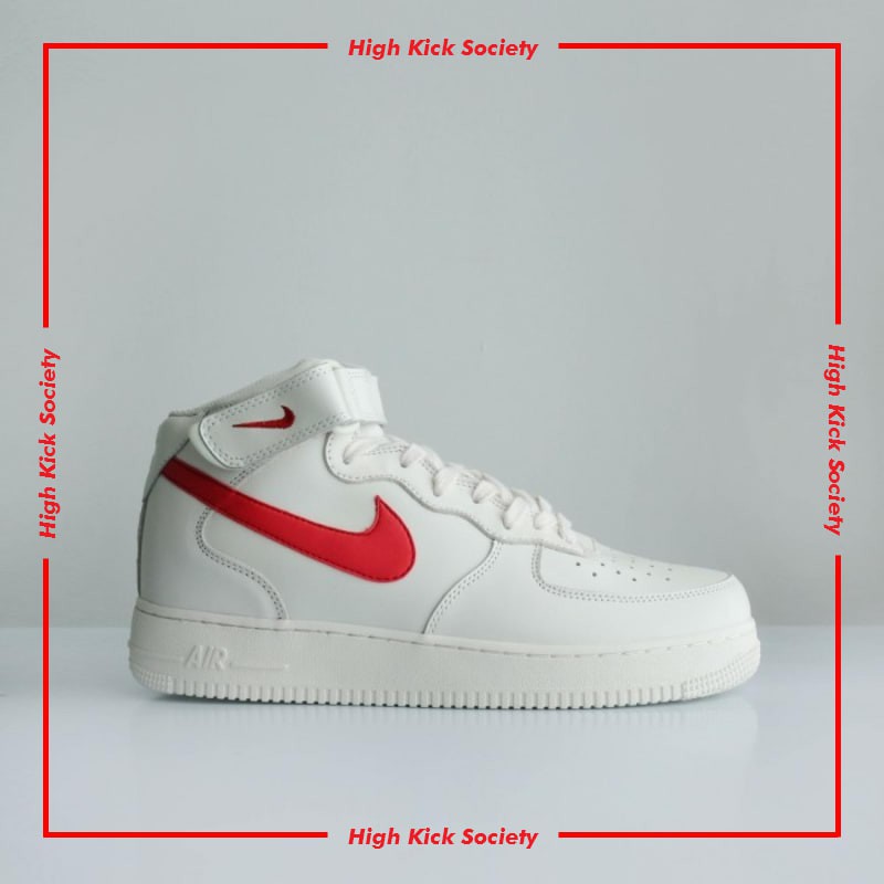 nike air force 1 mid sail university red