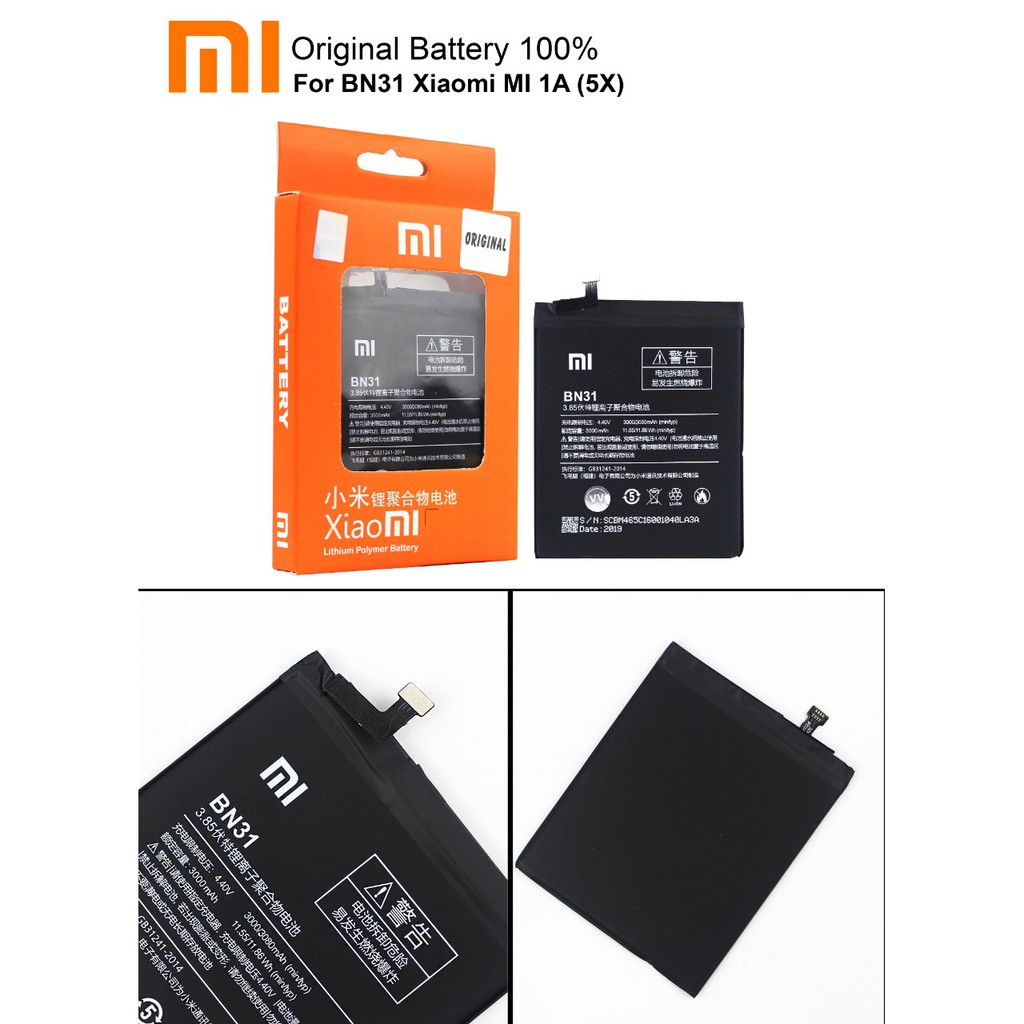 Baterai Xiaomi Redmi Note 5a Mi A1 Note 5 Prime  BN 31- BN 31 Batre Original 100 % Distributor