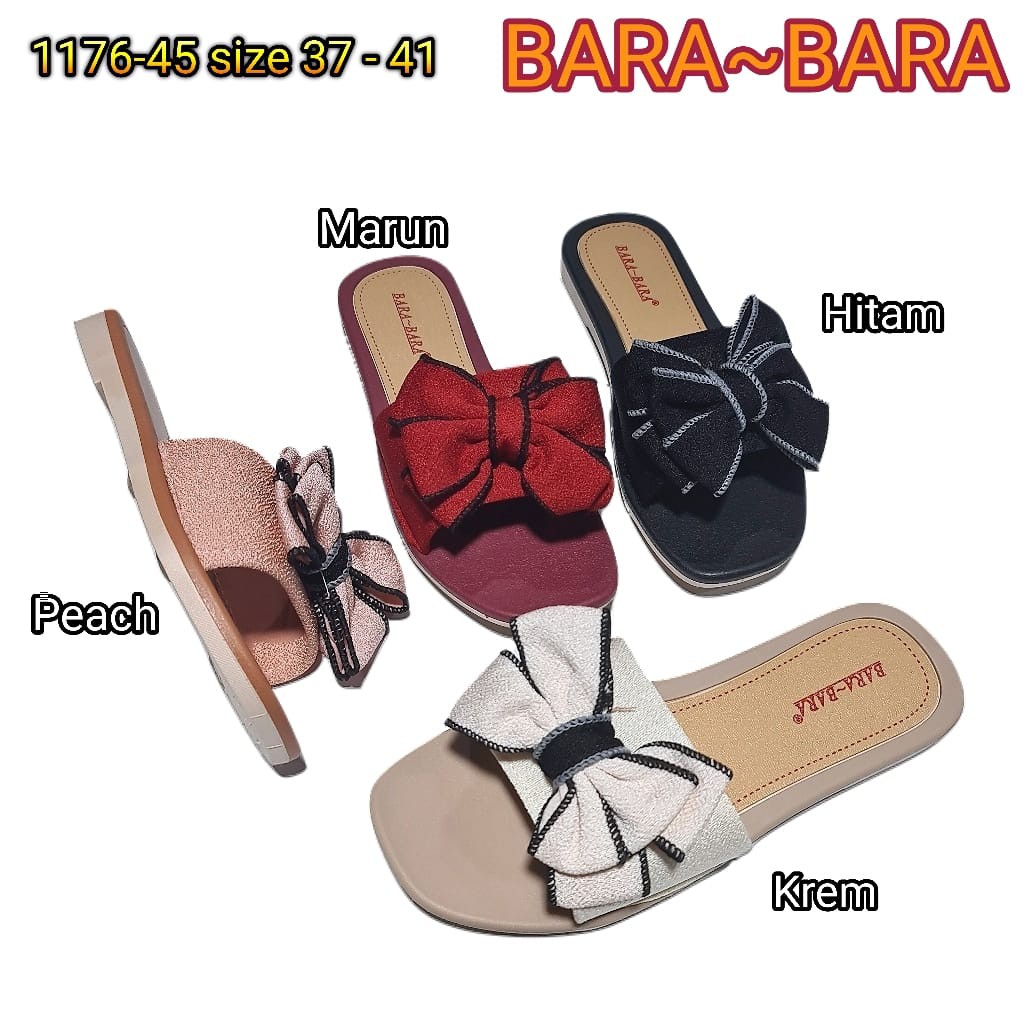 jelly sandal wanita bara bara pita kain sendal cewek selop barabara karet import 1176-45