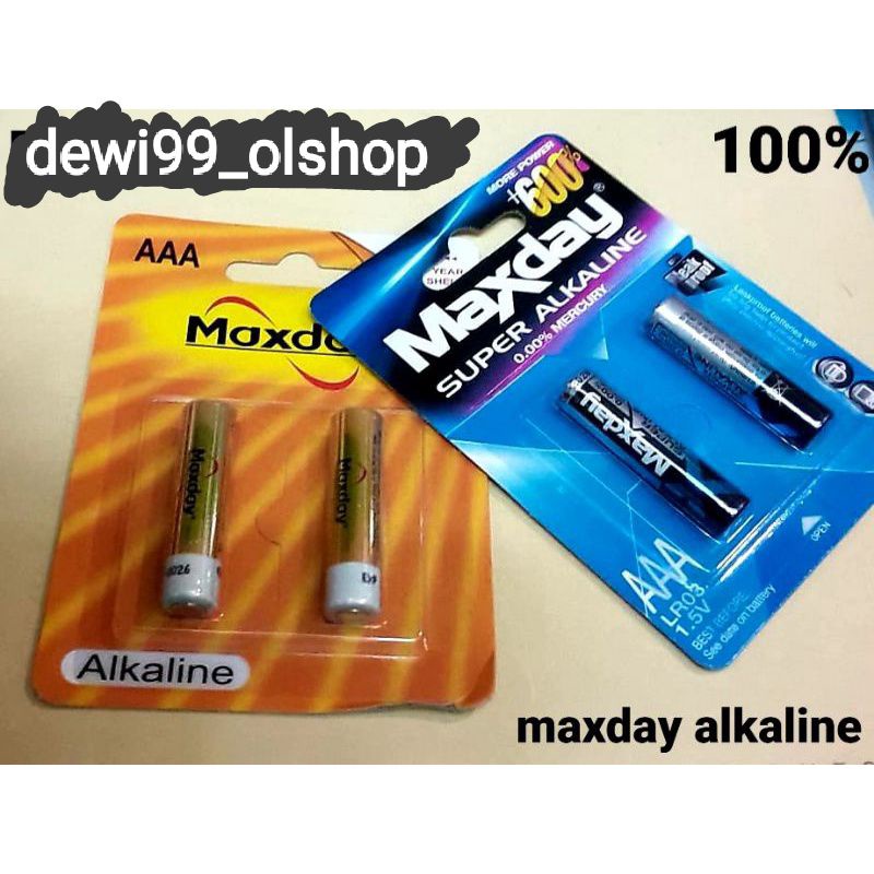 #TERBARU baterai MAXDAY ALKALINE AA/a2 dan AAA/a3 isi 2 pcs