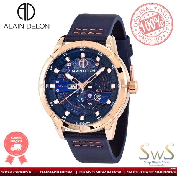 Jam Tangan Pria ALAIN DELON AD448-1585 Multifunction Original
