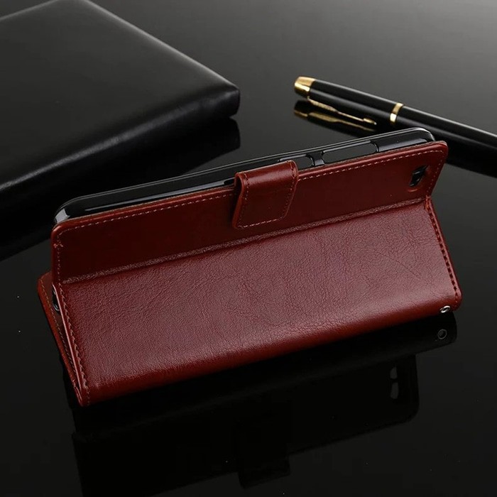 Leather FLIP COVER WALLET Vivo Y53 Y55 Y55s case bumper casing kulit      / Case HP / Casing HP /