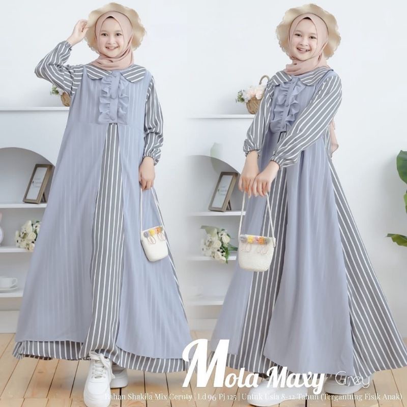 Ralin Maxy Gamis Anak Remaja Tanggung Premium Bahan Shakilla IMPORT