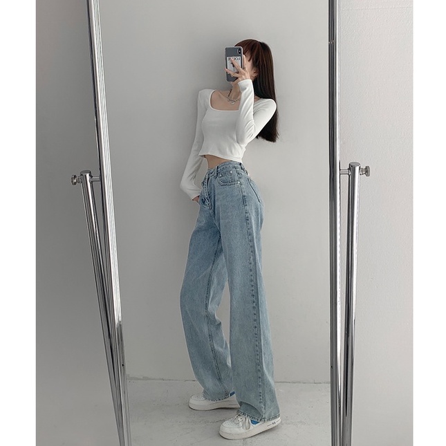 ✅COD JEANS NEW DESIGN HIGHWAIST IMPORT CELANA PANTS WANITA CEWEK CULLOTE BAGGY DENIM