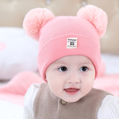 Topi Kupluk Anak Bayi Perempuan Laki Laki Import Premium Model Rajut Pompom Micky Beruang Border Kucing