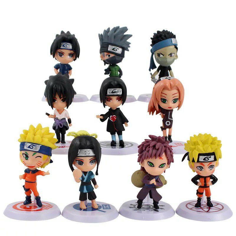 (BISA COD)Action mini figur chibi anime naruto kakashi gara shikamaru sakura itachi sasuke obito