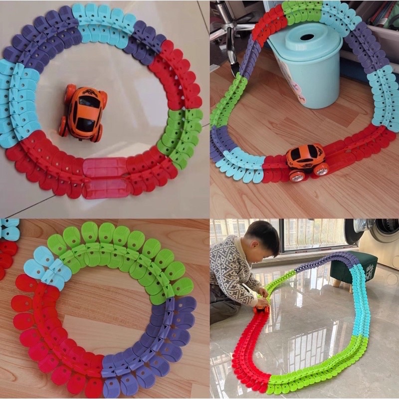 changeable track road race car track 184pcs mainan balap mobil - kado hadiah ulang tahun anak cowok laki laki