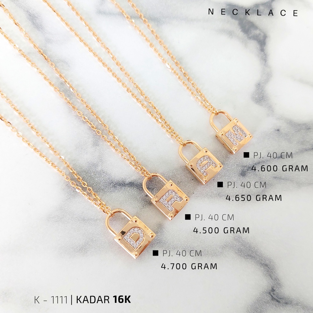 KALUNG FANCY MAINAN GEMBOK INISIAL FASHION TERBARU