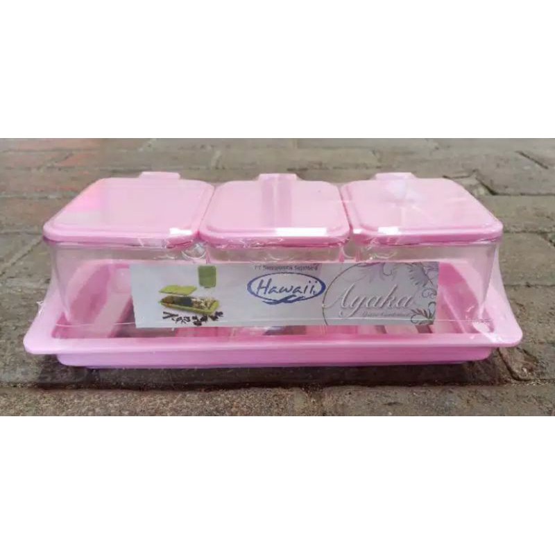 Tempat Bumbu Mika / Acrilic Isi 3 Hawaii