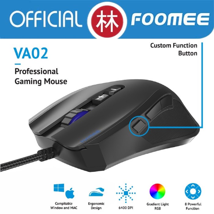 Foomee VA02 Professional Wired Gaming Mouse