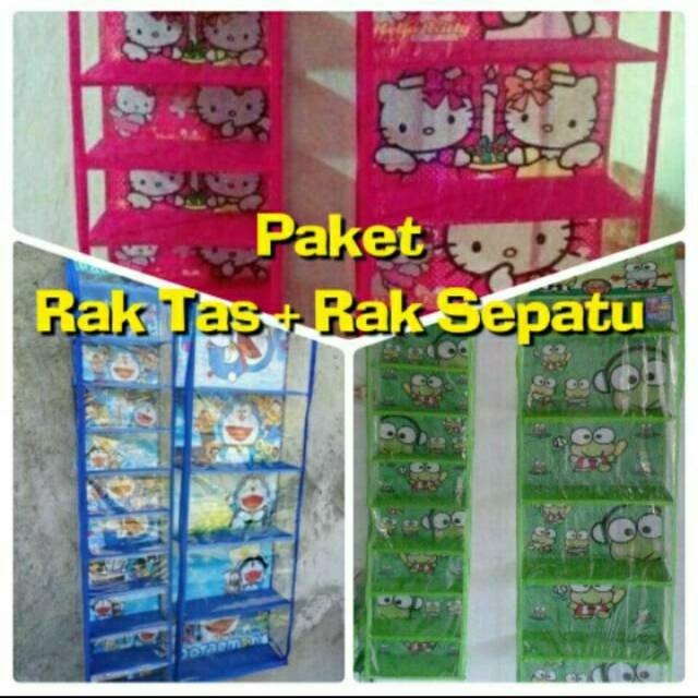 PAKET RAK PLASTIK GANTUNG SEPATU + RAK TAS