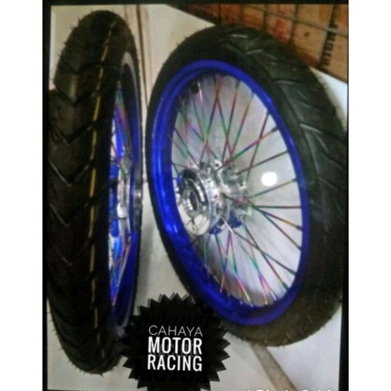 Paketan Velg Rossi Komplit Siap pasang Motor Honda GL pro - Mega pro - Tiger lama -- Velg Tromol Jar