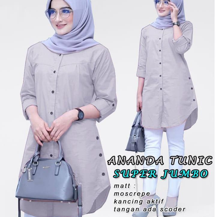 M2H6 BOOM - TUNIK ANANDA JUMBO  XL, XXL, 3XL/ TUNIK WANITA/ PAKAIAN WANITA / BAJU MUSLIM/ ATASAN MUS