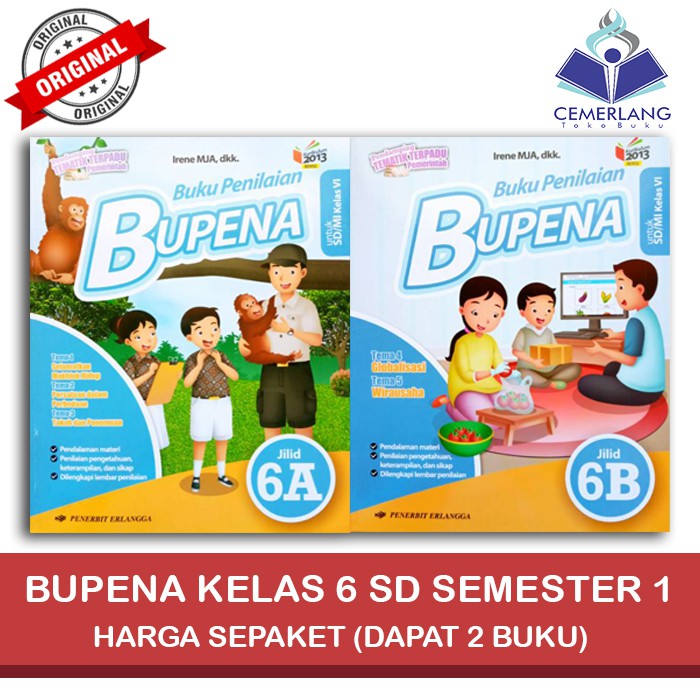 Paket Bupena 6a 6b Buku Penilaian Sd Kelas 6 Semester 1 Penerbit Erlangga Shopee Indonesia