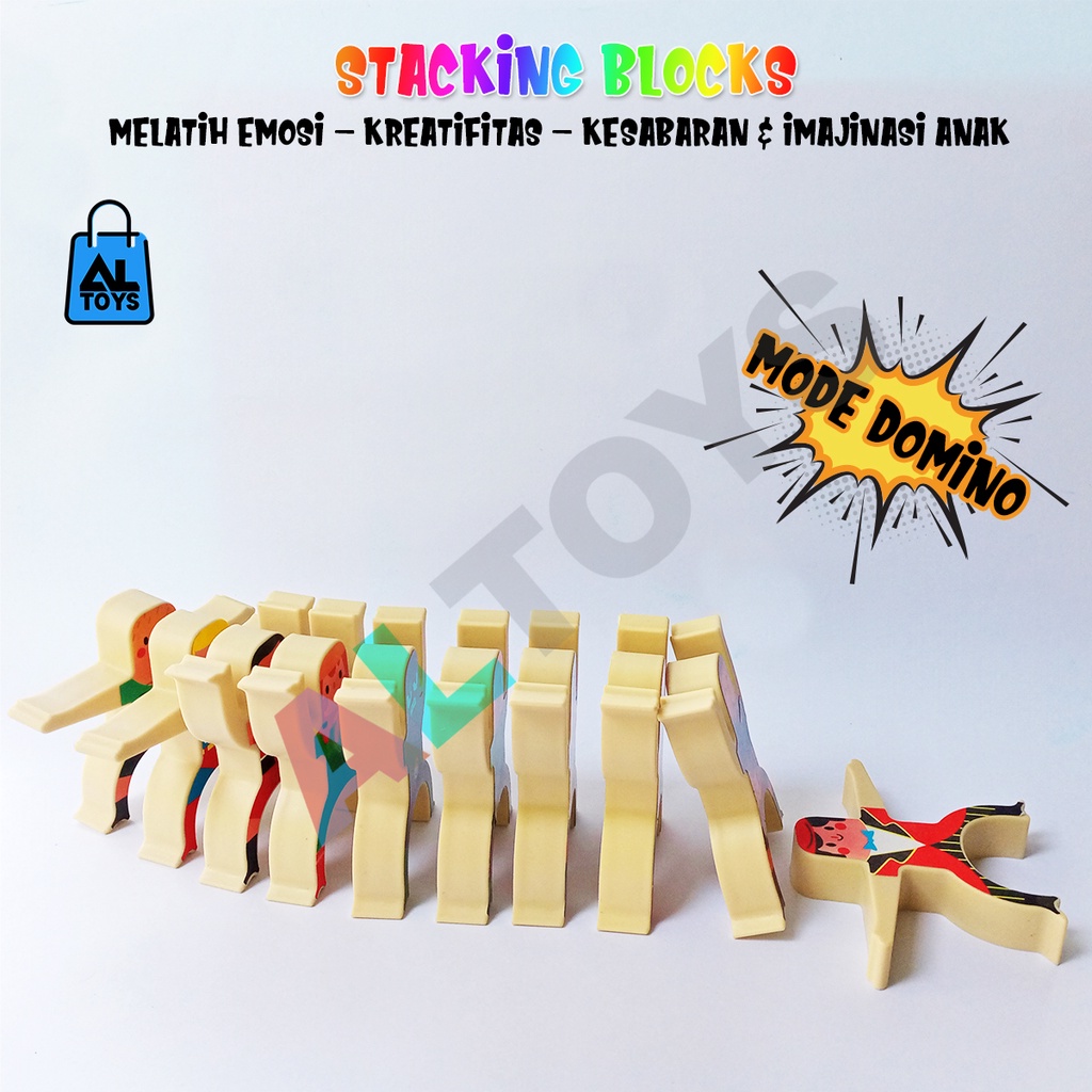 MAINAN ANAK PUZZLE BIG BALANCING TOYS/ MAINAN STACKING BLOCK ISI 16PCS