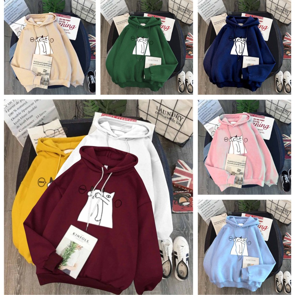 FenishaStore Sweater Jumper Hoodie Pria Dan Wanita Terbaru COUPLE CAT/Bisa Bayar Ditempat (COD)