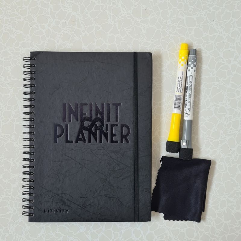 

hitivity infinit planner note book white board planner jurnal