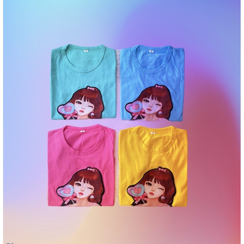 KAOS ANAK PEREMPUAN 2-12 TH / BAJU KAOS ANAK MURAH / ATASAN LENGAN PENDEK ANAK CEWEK / KAOS ANAK