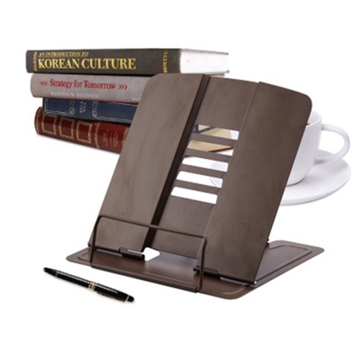 

File-Box- Triple W Portable Metal Adjustable Book Holder Penyanggah Buku Majalah - Hitam -Box-File.
