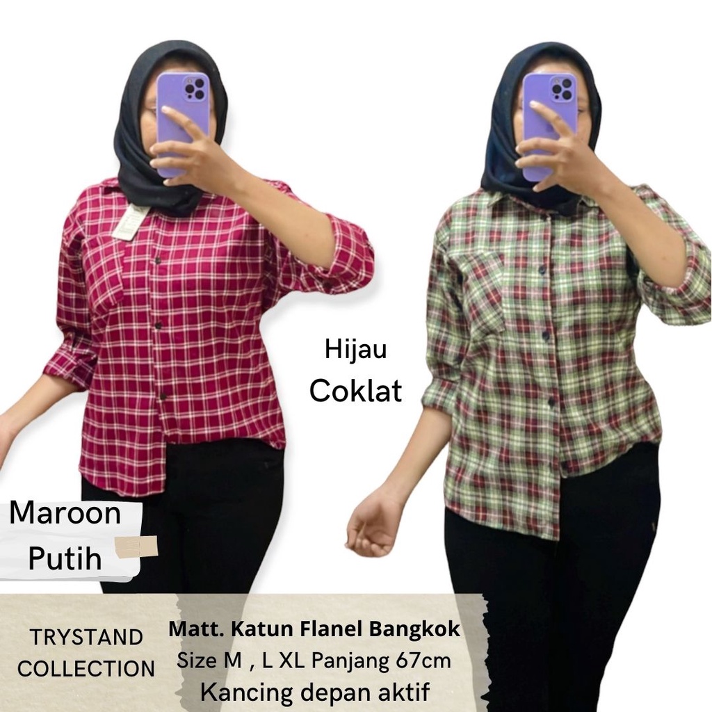 TERBARU KEMEJA FLANEL WANITA | BISA COD