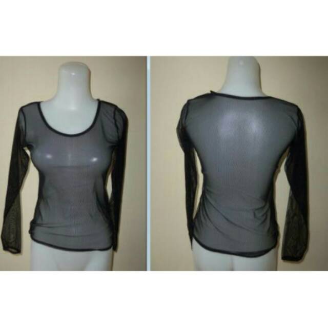 Tile Jaring Lengan Panjang / Baju Senam, Zumba, Aerobic