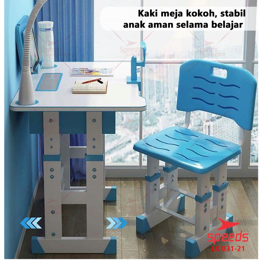 SPEEDS Meja Kursi Belajar Anak UK. 70 & 80cm Meja Kursi Sekolah Set Meja Belajar dan Kursi 031-21-22-8