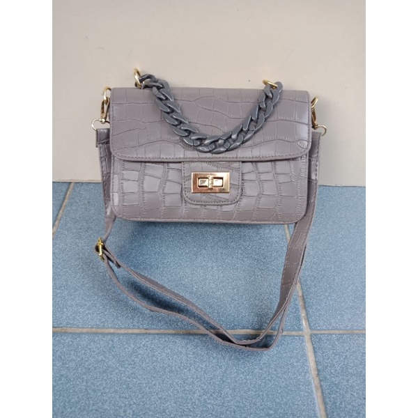 HANDBAG CROCO ABU ALA CHANEL, KULIT SINTETIS,  ALA CHANNEL