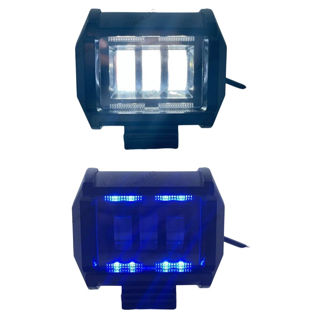 Lampu Tembak CWL 3 led / Lampu Tembak Sorot CWL 3 LED + LAMPU ATAS BAWAH BIRU UNIVERSAL
