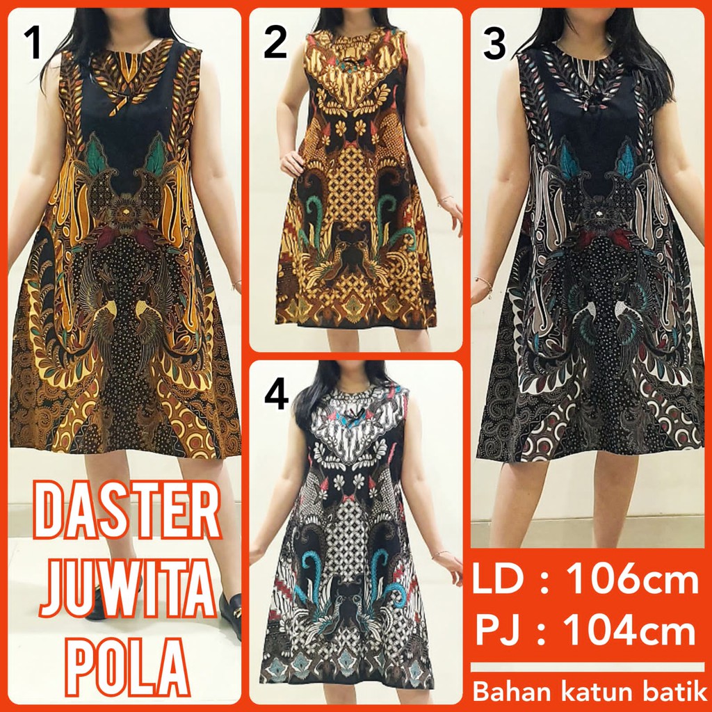 DASTER WANITA TANPA LENGAN BATIK JUWITA POLA