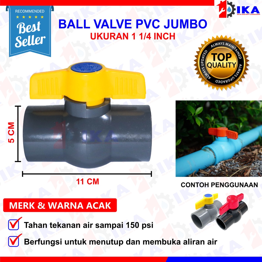 ball valve stop kran pengatur aliran air ukuran 11/2 dan 11/4  lafuma 100% Original / on off bola plastik tebal kuat anti bocor valve ball balvalve