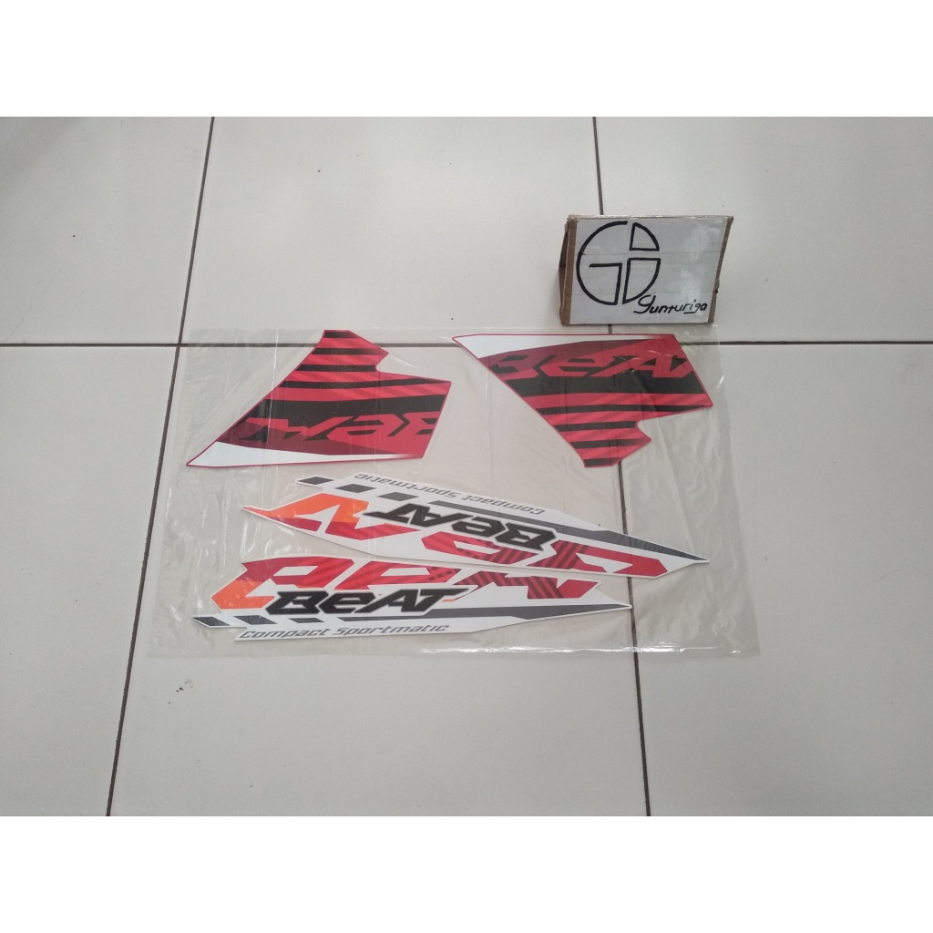 Striping Sticker Lis Honda Beat ESP 2021 2022 Putih Merah Original