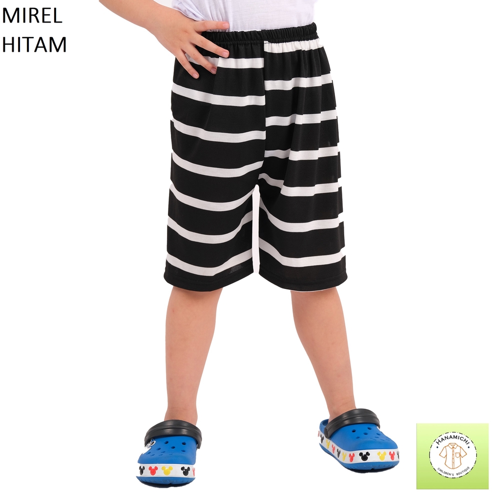 Hanamichi MIREL Celana Pendek Anak Casual Motif Garis Salur