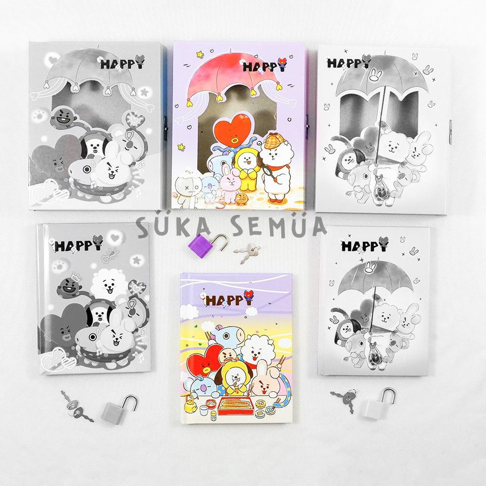 

[DISCOUNT 7HG67] Buku Diary BT21 - BTS dalam box + gembok // Note Book Notebook Buku Catatan Harian Hardbox Tebal Dengan Kunci KPop Army Bangtan Murah Lucu Imut Bagus Karakter Chimmy Tata Cooky Koya - warna pink biru ungu - COD ( Bandung ) Kirim Langsung