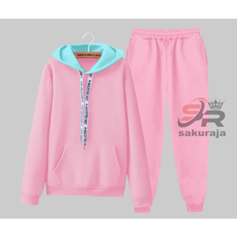 setelan hoodie polos anak dan dewasa model Korea kekinian/umur 3-17 tahun bisa COD